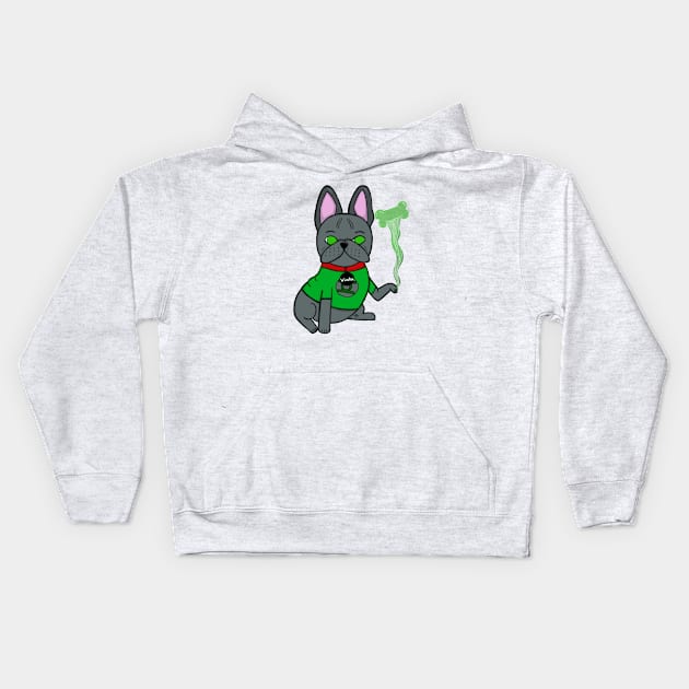 Green Lantern French Bulldog Kids Hoodie by DelaneysDoggos42